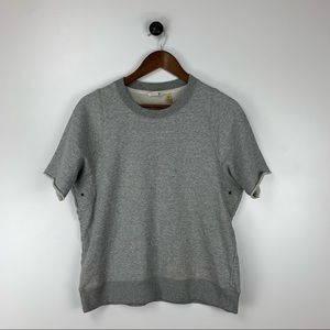 Theory Men’s Short Sleeve PulloverSweatshirt Terry Cotton Size Medium M Gray